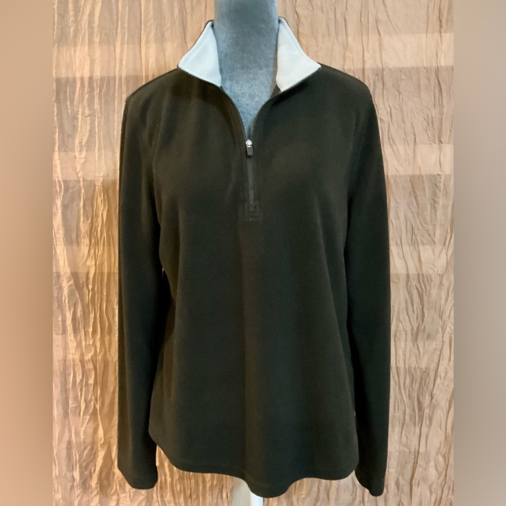 Danskin Black and Grey Fleece Half Zip Pullover   Size LRG 12-14